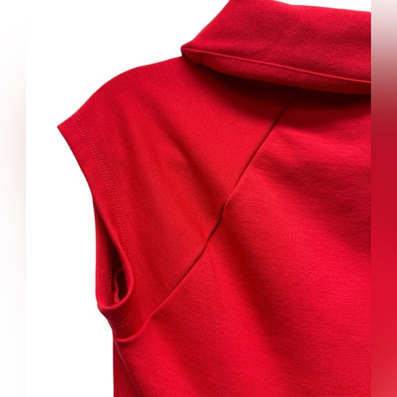 Gap Maternity ponte slipper sheath dress, short sleeve, cowl neck, red, XS - Picture 5 of 7